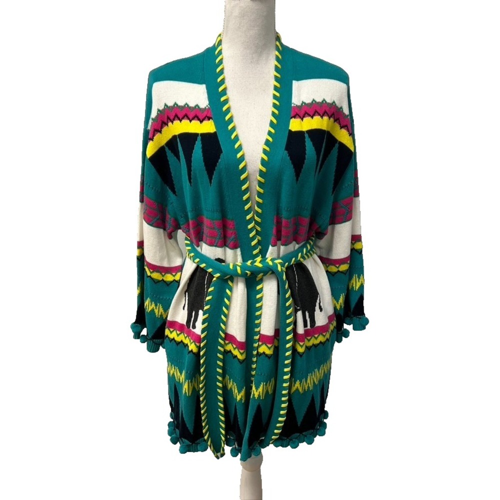 Muveil Cardigan Sweater Jumper Womens 36 US Small Medium Southwestern Aztec